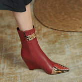 Felix Pointed Toe Burgundy Ankle Boots Newgew